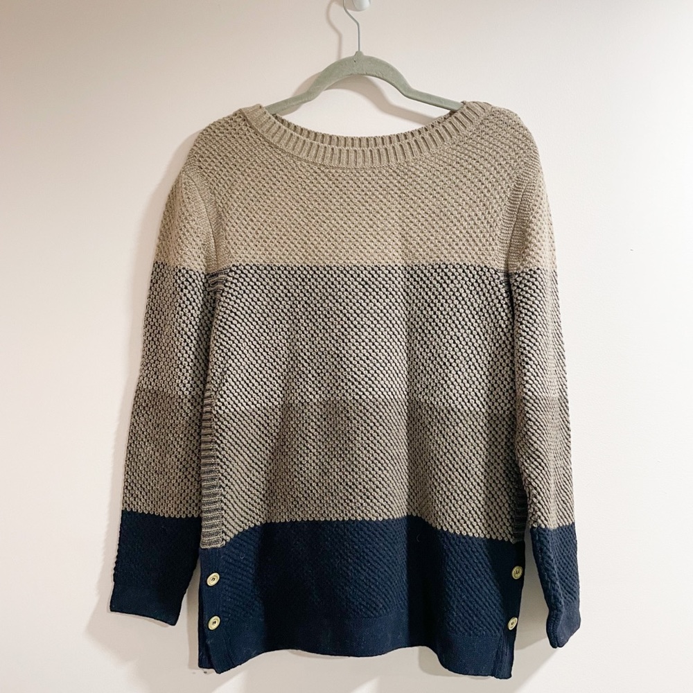 Barbour Colorblock Multicolor Wool Sweater Sz L